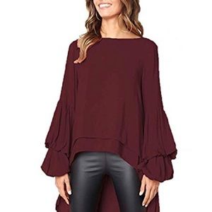 Pretty Garden high low blouse